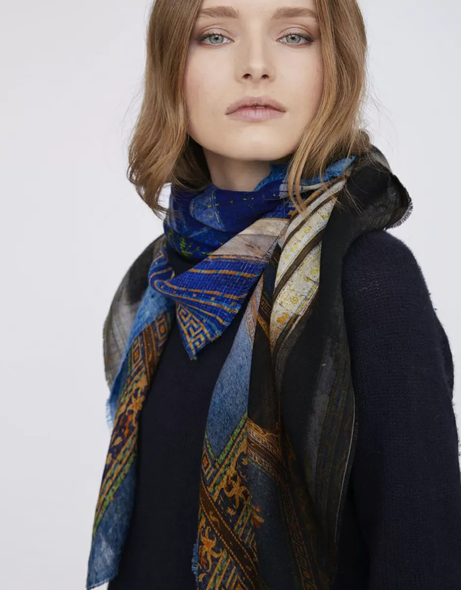 Men Faliero Sarti Men's Scarves<Printed Scarf In Collaboration With Massimo Listri | Little Hearst Castle