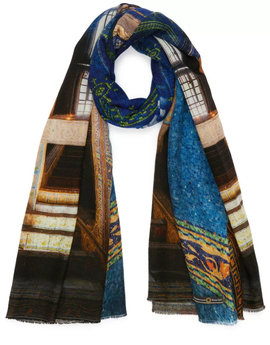 Men Faliero Sarti Men's Scarves<Printed Scarf In Collaboration With Massimo Listri | Little Hearst Castle