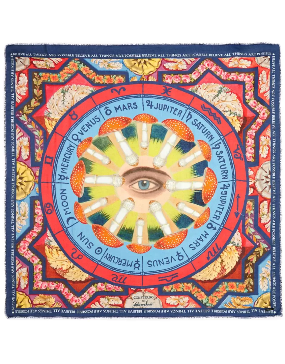 Women Faliero Sarti Women's Scarves<Square Scarf In Collaboration With Coreterno | Psiche